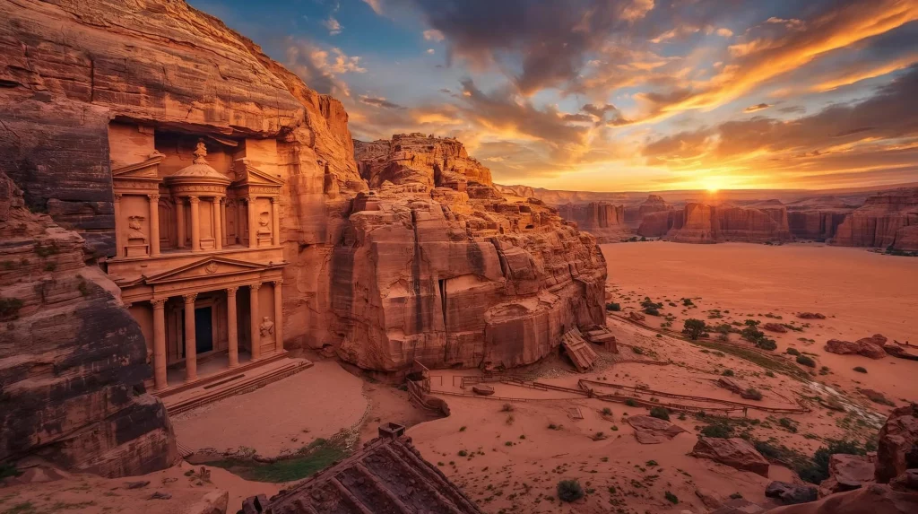 que faire en Jordanie — Pétra et le Trésor nabatéen au coucher du soleil
