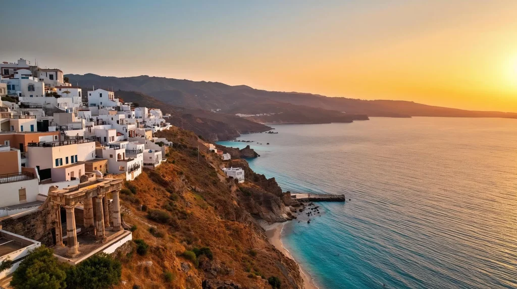 carnet voyage Grèce — Santorin caldeira coucher de soleil