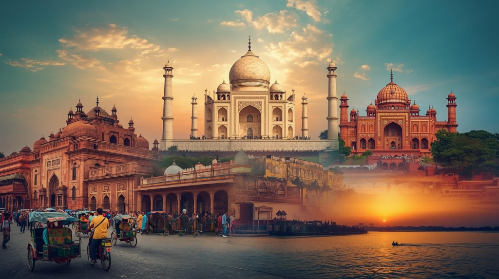 que faire en Inde — Taj Mahal à l'aube et ghâts de Varanasi