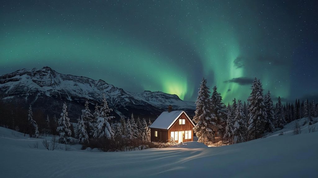 voyage Islande — aurores boréales sur un glacier