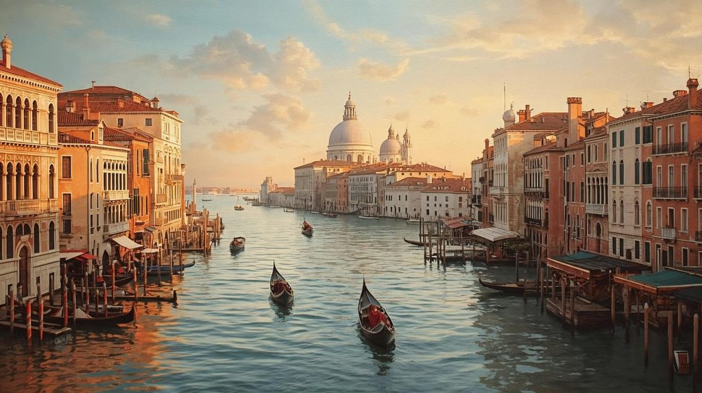 que faire à Venise — Grand Canal et gondoles au coucher du soleil